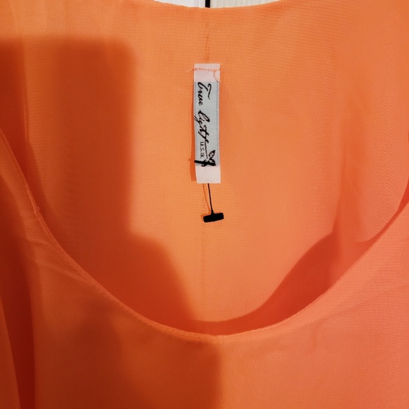 True Light Double Flared Orange Tank, Size Large - Picture 6 of 6